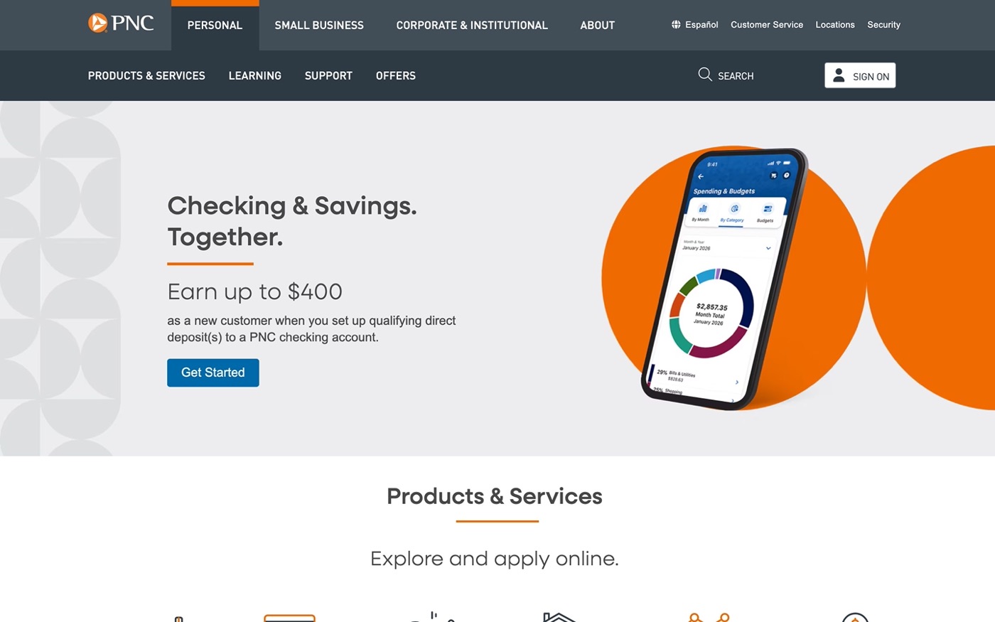 PNC Bank website